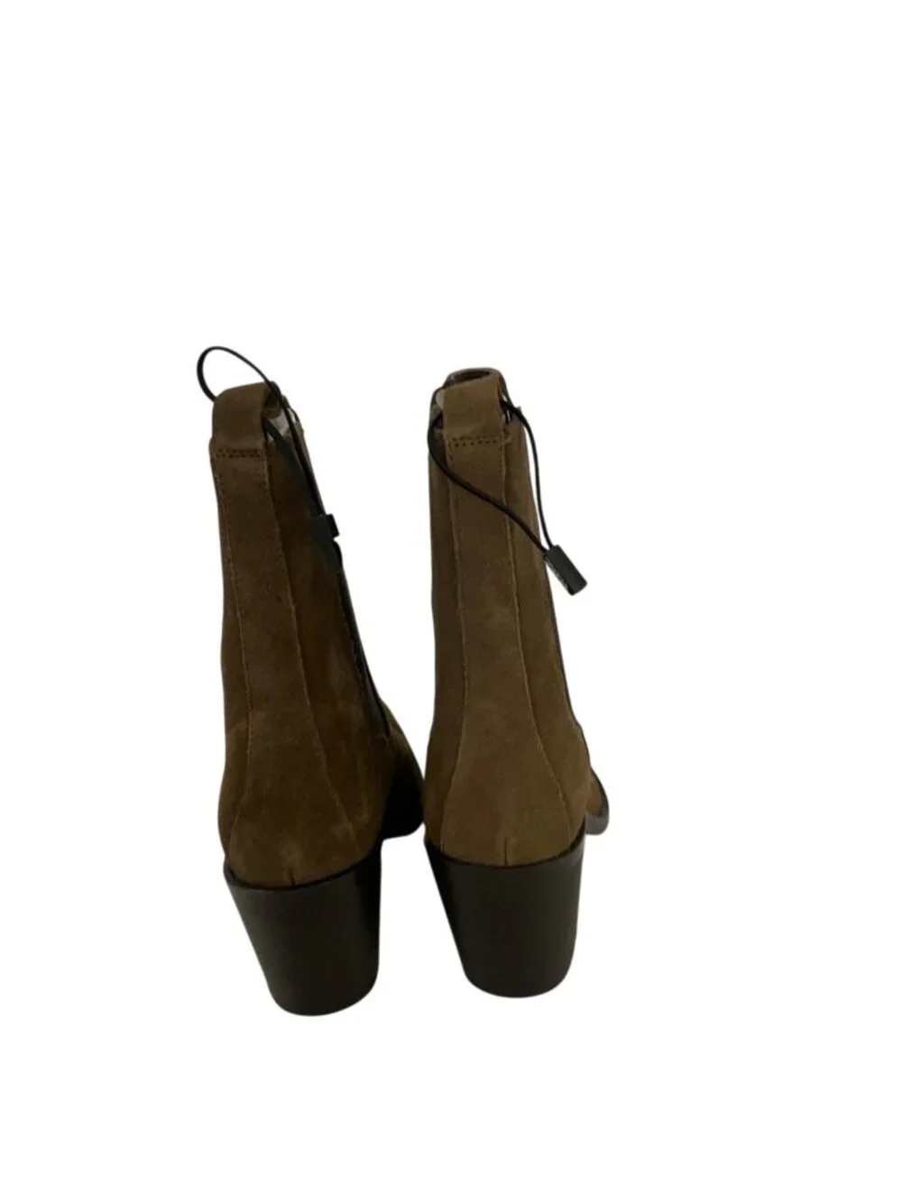 Zara Womens Suede Ankle Boots EU 36 US 6 Brown Block Heels Square Toe NWOB